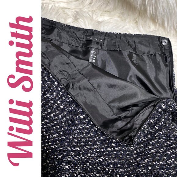 WILLI SMITH VINTAGE Y2K TWEED SPARKLE MINI SKIRT DARK ACADEMIA OFFICE, SIZE 8 - Picture 3 of 8